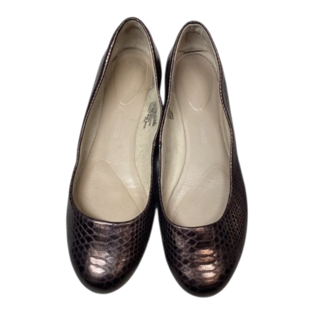 Rockport Metallic Brown Snake Pattern‎ Flats